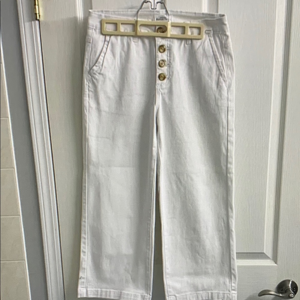 Women's White Button-Front Pants
